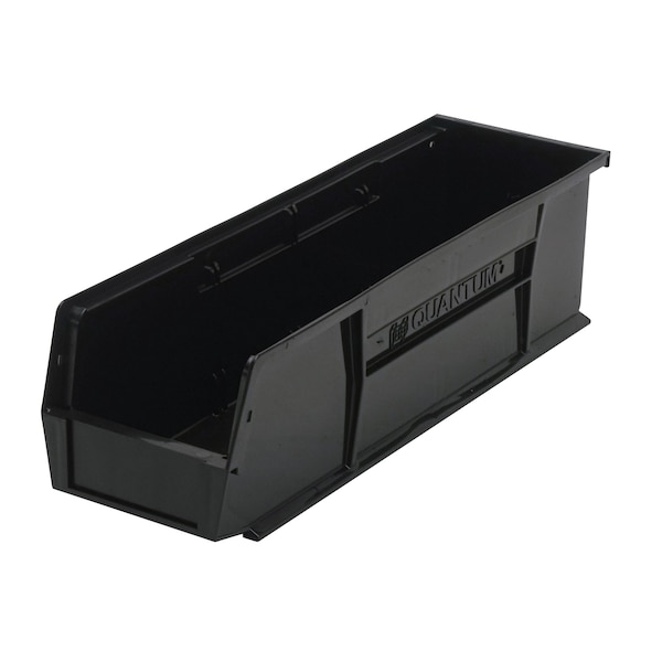 Quantum Storage Systems Hang & Stack Storage Bin, Polypropylene, Black, 5 in H, 5-1/2 in W, 18 in L QUS238BK - main